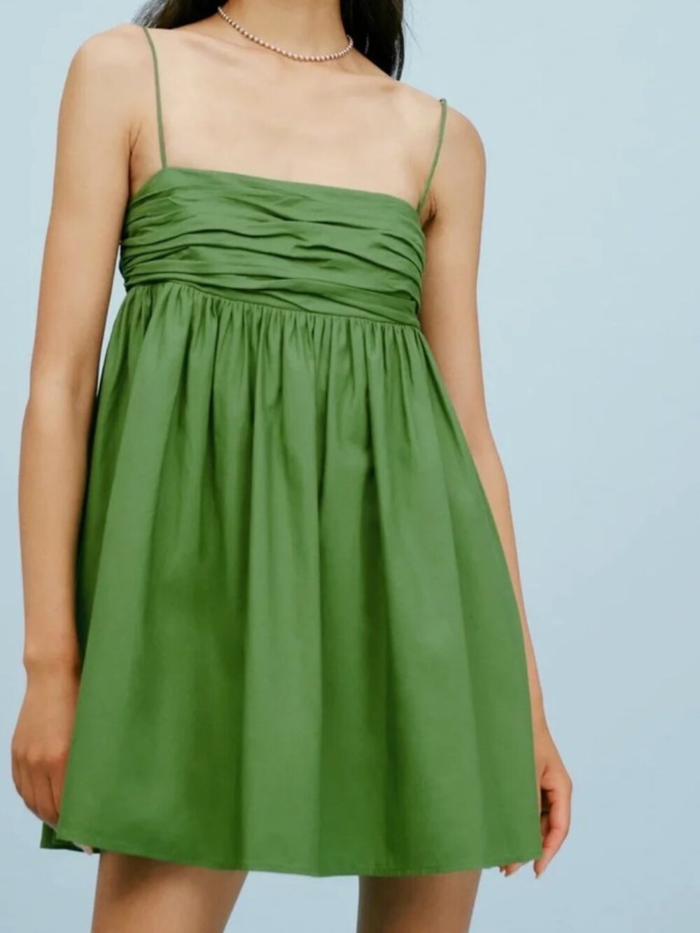 Reformation Catarina Babydoll Green Dress